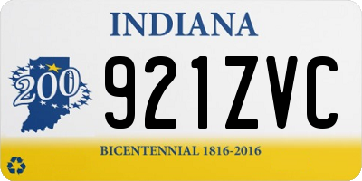 IN license plate 921ZVC