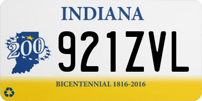 IN license plate 921ZVL