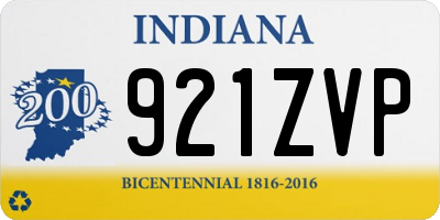 IN license plate 921ZVP