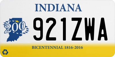 IN license plate 921ZWA