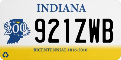 IN license plate 921ZWB