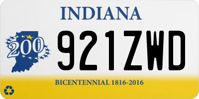 IN license plate 921ZWD