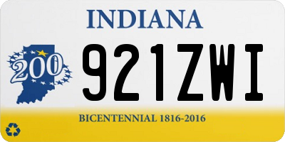 IN license plate 921ZWI