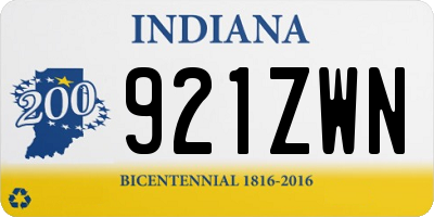 IN license plate 921ZWN
