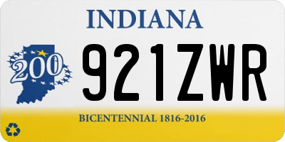 IN license plate 921ZWR