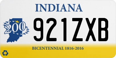IN license plate 921ZXB
