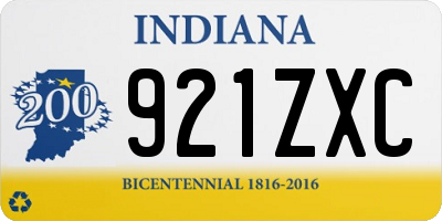 IN license plate 921ZXC