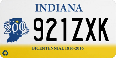 IN license plate 921ZXK