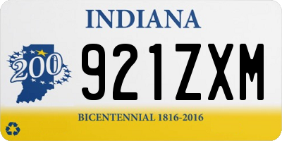 IN license plate 921ZXM