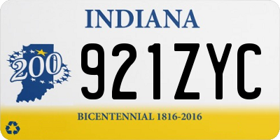 IN license plate 921ZYC