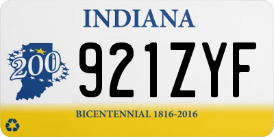 IN license plate 921ZYF