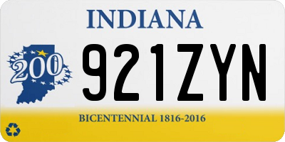 IN license plate 921ZYN