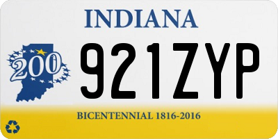IN license plate 921ZYP
