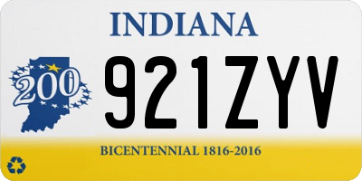 IN license plate 921ZYV