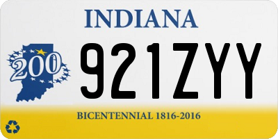 IN license plate 921ZYY
