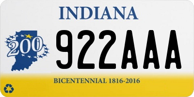 IN license plate 922AAA