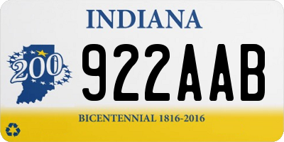 IN license plate 922AAB