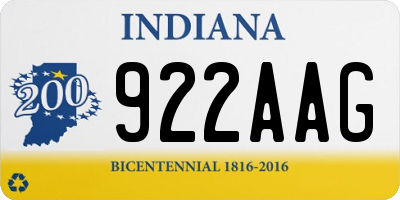 IN license plate 922AAG