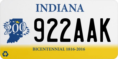 IN license plate 922AAK