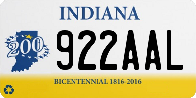 IN license plate 922AAL
