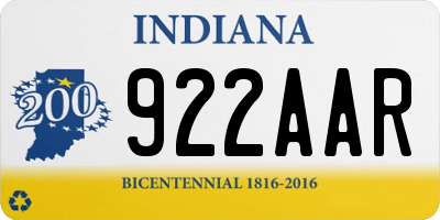 IN license plate 922AAR