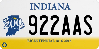 IN license plate 922AAS
