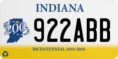 IN license plate 922ABB