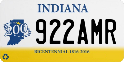 IN license plate 922AMR