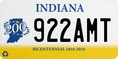 IN license plate 922AMT