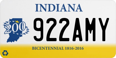 IN license plate 922AMY