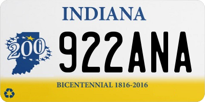IN license plate 922ANA