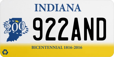 IN license plate 922AND