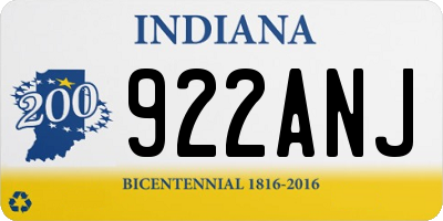 IN license plate 922ANJ