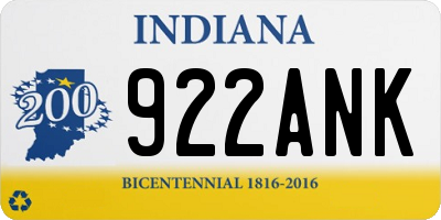 IN license plate 922ANK