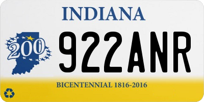 IN license plate 922ANR
