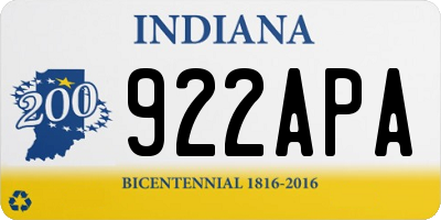 IN license plate 922APA