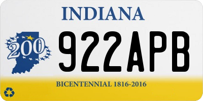 IN license plate 922APB