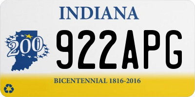 IN license plate 922APG