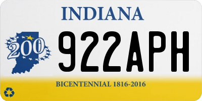 IN license plate 922APH