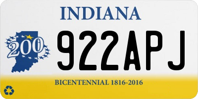 IN license plate 922APJ