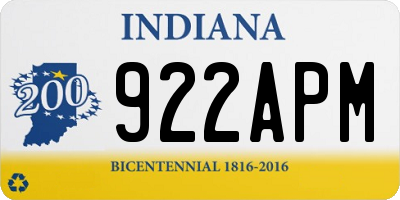 IN license plate 922APM