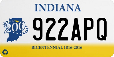 IN license plate 922APQ