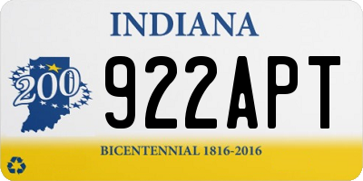 IN license plate 922APT