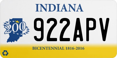IN license plate 922APV