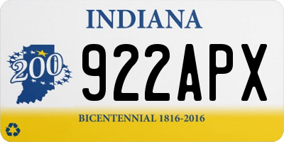 IN license plate 922APX