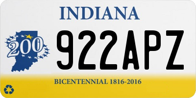 IN license plate 922APZ