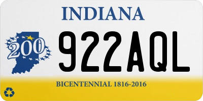 IN license plate 922AQL