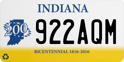 IN license plate 922AQM