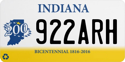 IN license plate 922ARH