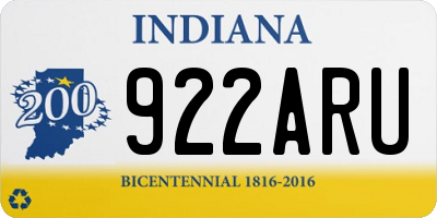 IN license plate 922ARU